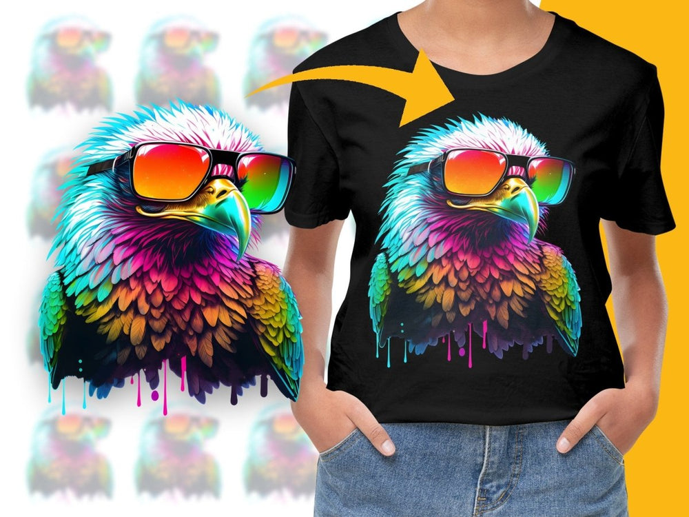 Vibrant Neon Eagle Art Sunglasses Graphic PNG File - Teepew