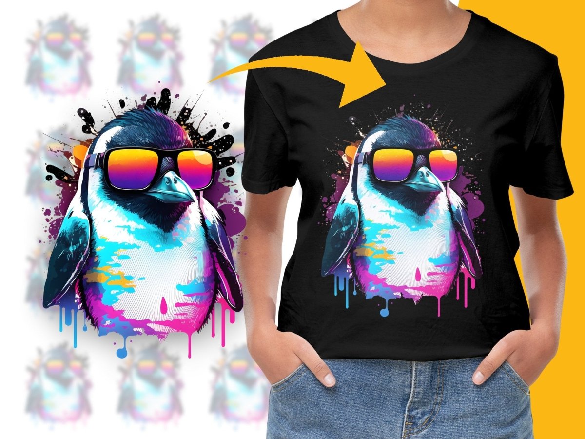 Vibrant Penguin With Sunglasses Graphic PNG File - Teepew