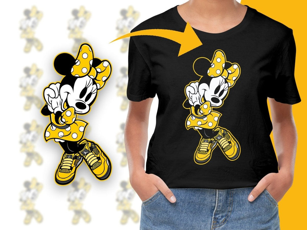 Vibrant Yellow Polka Dot Minnie Graphic PNG File - Teepew
