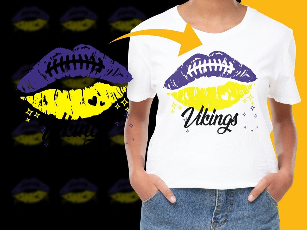 Vikings Football Lip Graphic Design PNG File - Teepew