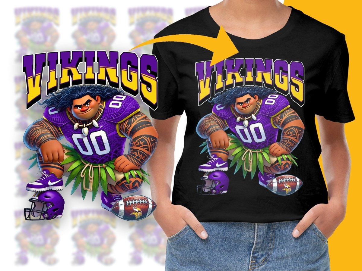 Vikings Maui Moana Football Cartoon PNG File - Teepew
