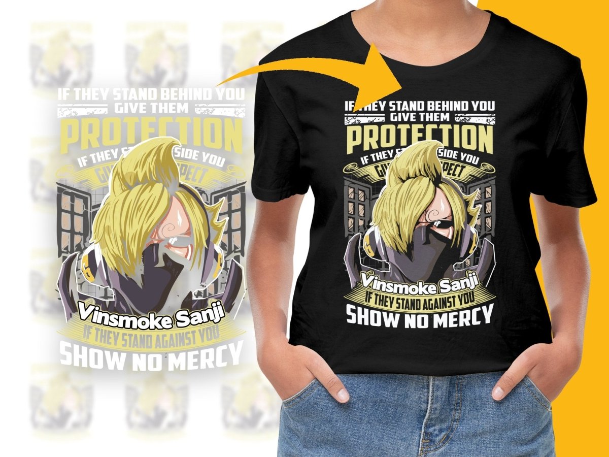 Vinsmoke Sanji Protection Anime Graphic Tee PNG File - Teepew