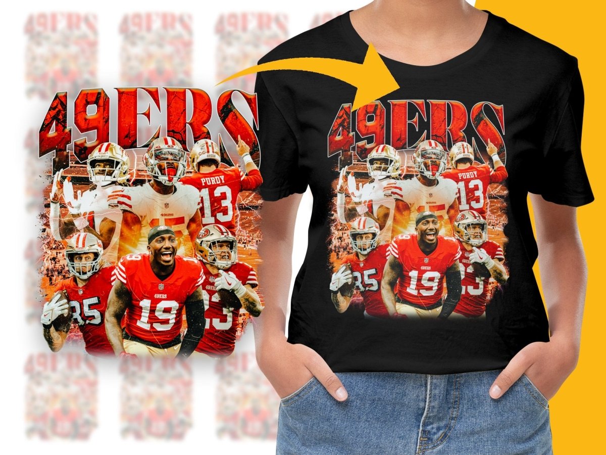 Vintage 49ers Bootleg Football PNG File - Teepew