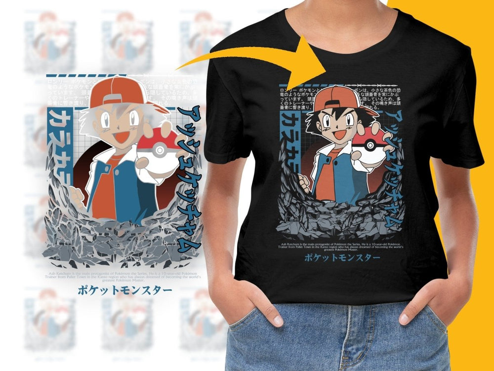 Vintage Ash Ketchum Pokémon Graphic PNG File - Teepew