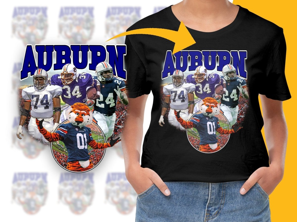 Vintage Auburn Football Players PNG File - Teepew
