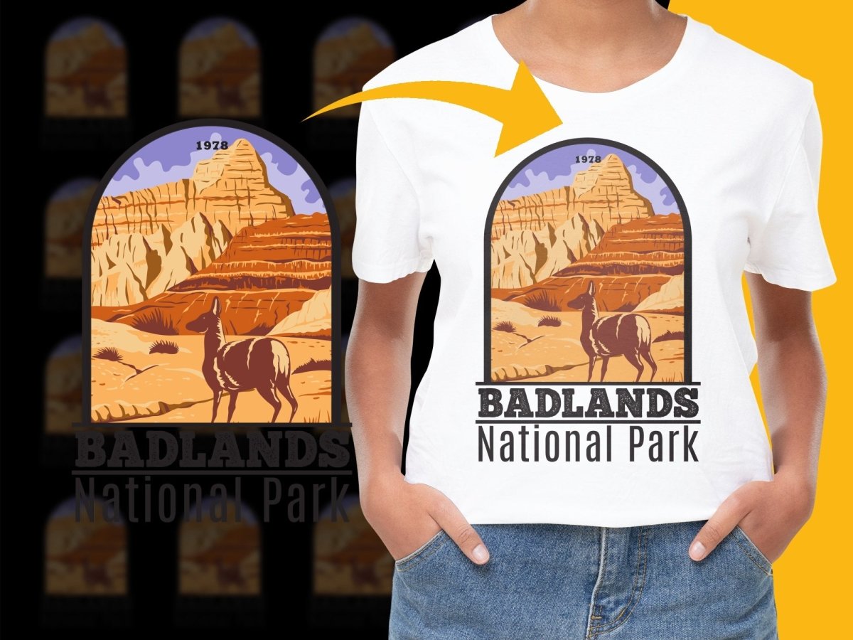 Vintage Badlands National Park Llama Graphic PNG File - Teepew