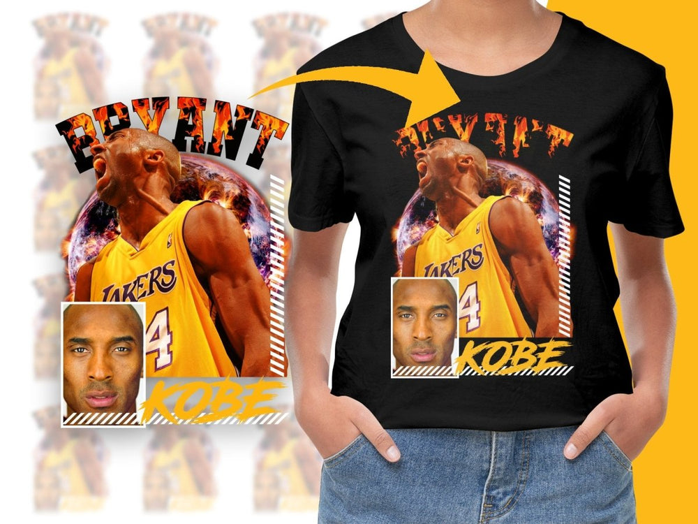 Vintage Bryant Kobe Lakers Basketball Star Bootleg PNG File - Teepew