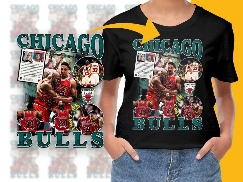 Vintage Bulls 1987 - 1998 Star Players Graphic PNG File - Teepew