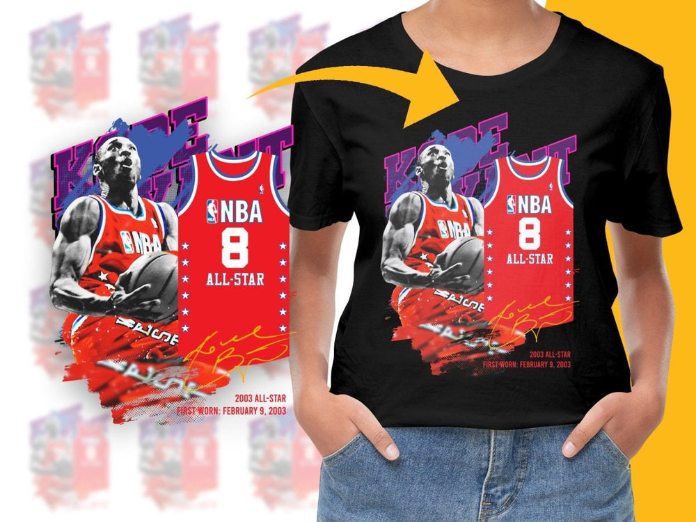 Vintage Kobe Bryant 2003 All - Star NBA Legend Red Bootleg PNG File - Teepew