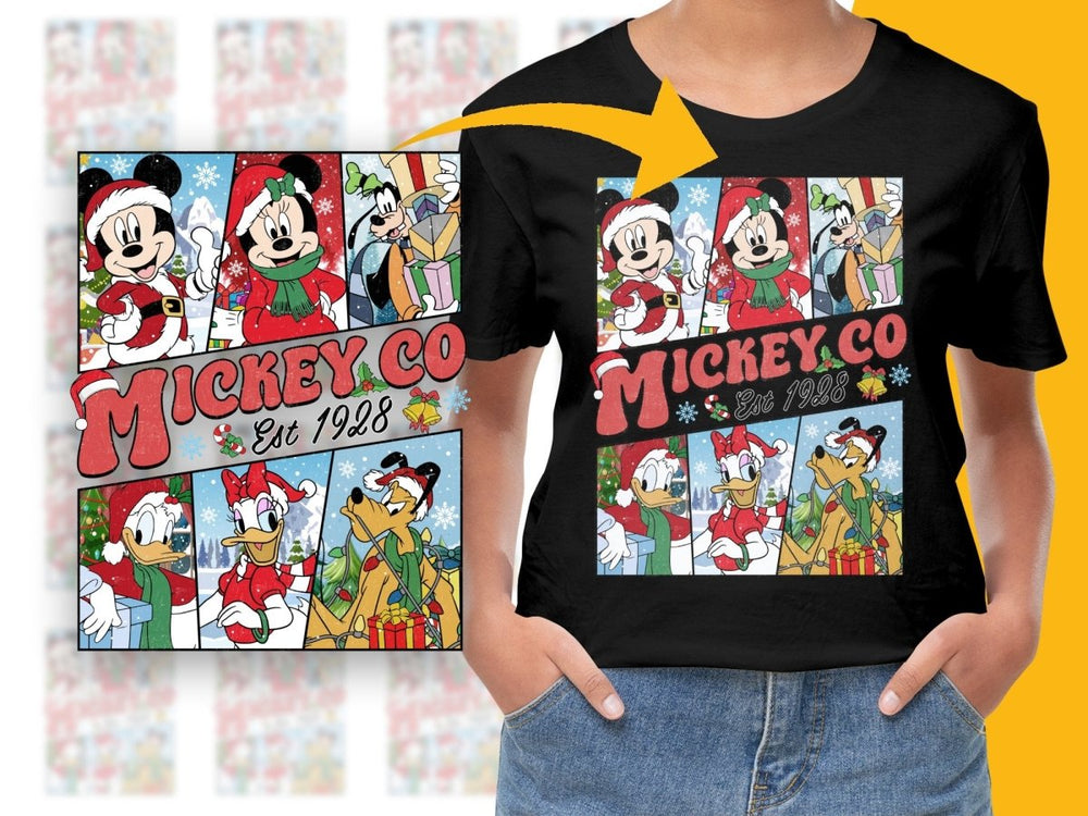 Vintage Mickey Co Est 1928 Christmas PNG File - Teepew