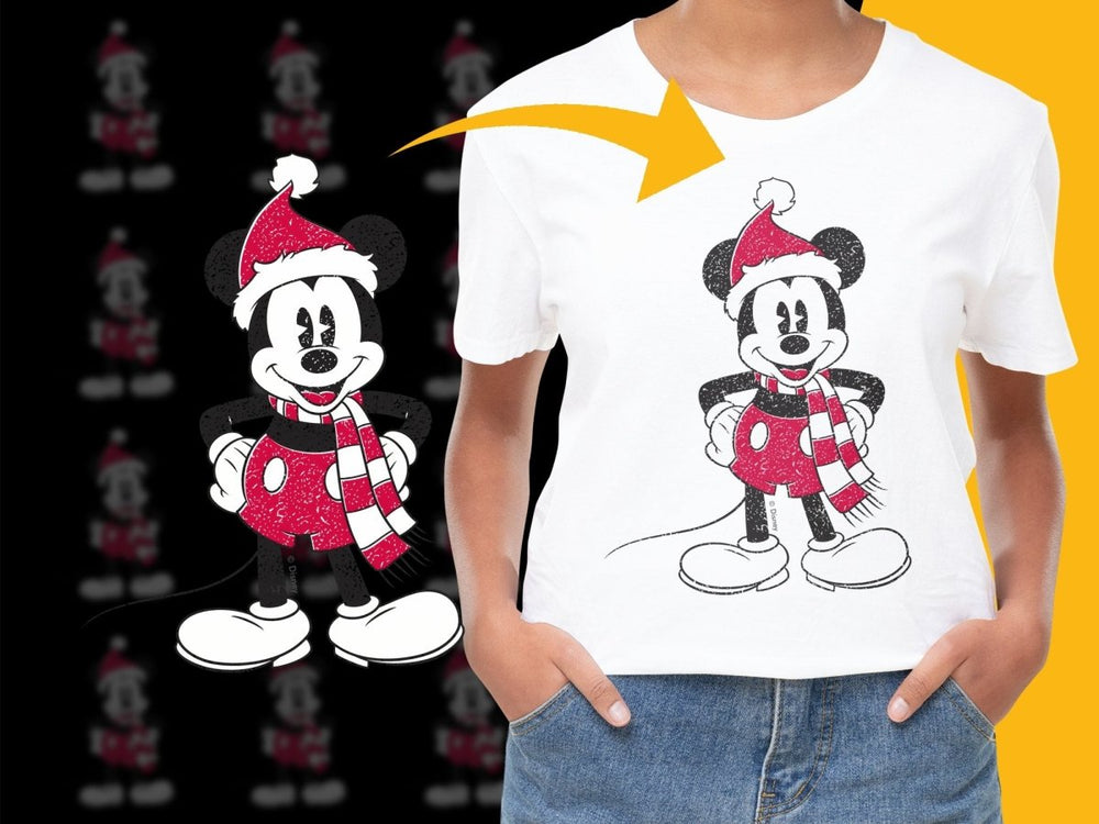 Vintage Mickey Mouse Santa Hat Red Christmas PNG File - Teepew