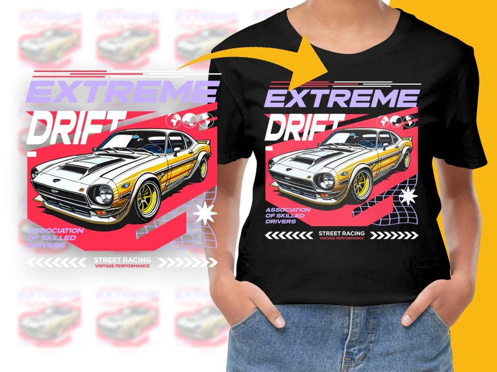 Vintage Performance Sports Car Extreme Drift PNG File - Teepew
