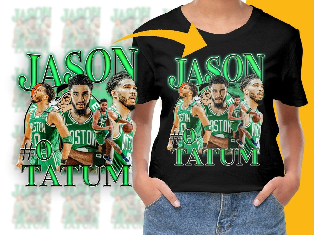 Vintage Style Boston Celtics Jason Tatum PNG File - Teepew