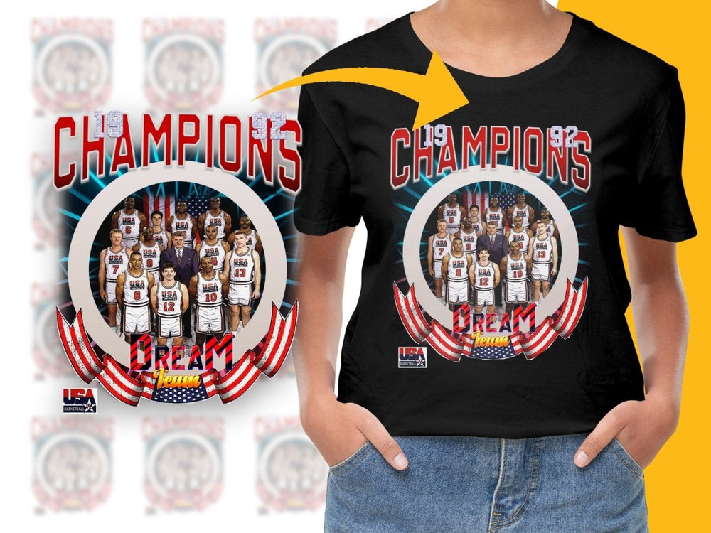 Vintage USA Basketball 1992 Dream Team Champions PNG File - Teepew