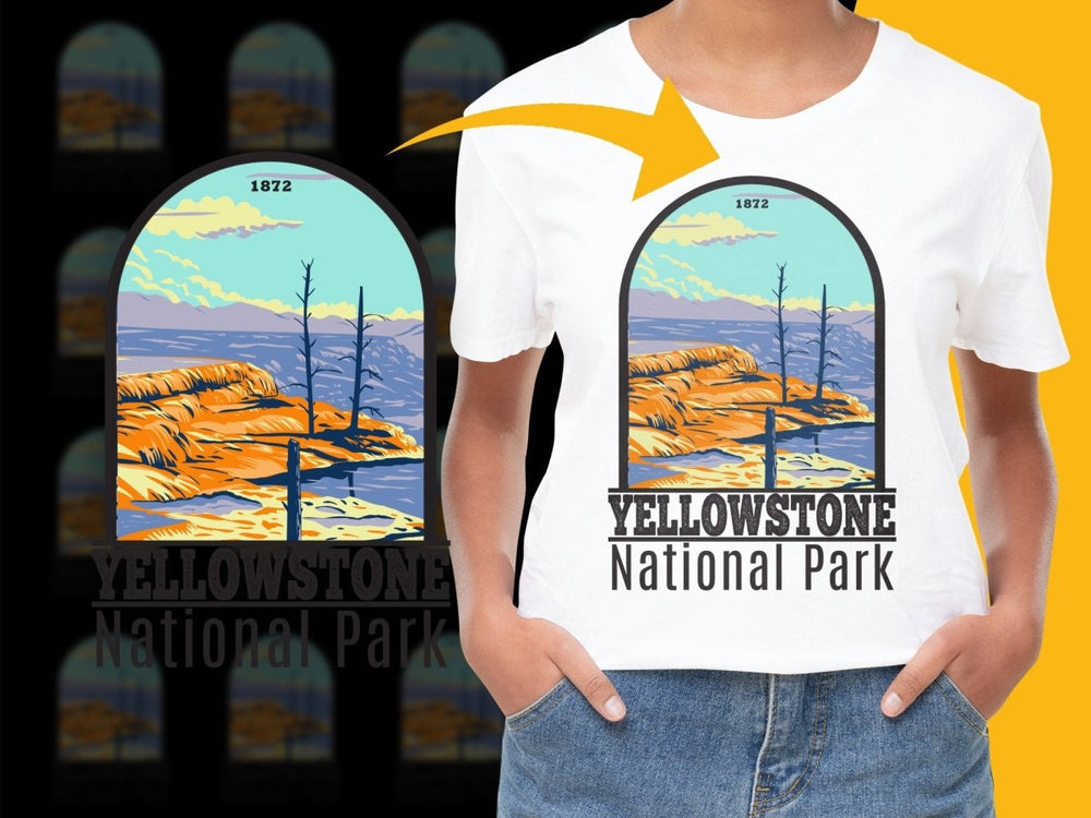 Vintage Yellowstone National Park Graphic Png Digital Download - Teepew
