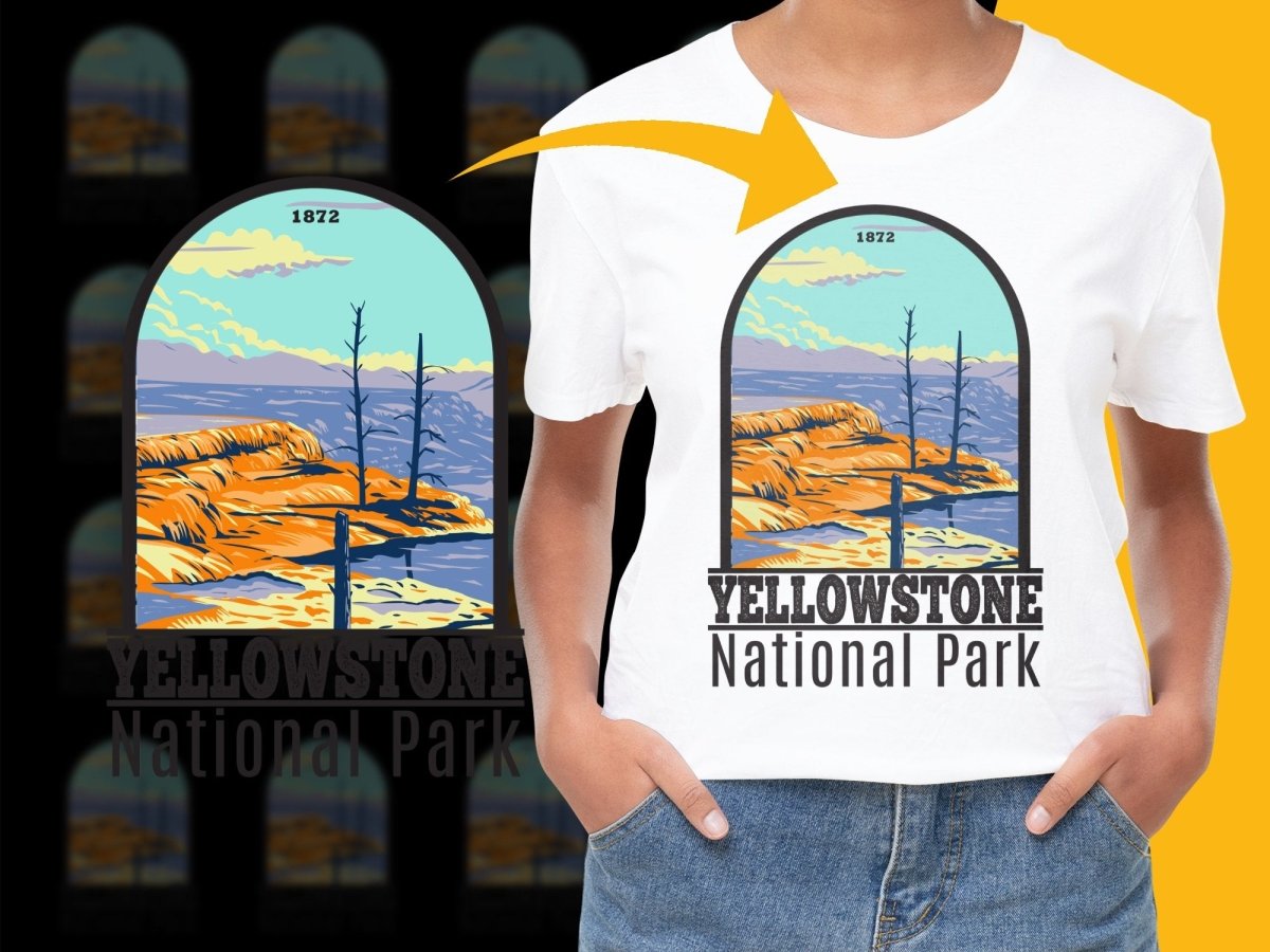 Vintage Yellowstone National Park Graphic Png Digital Download - Teepew