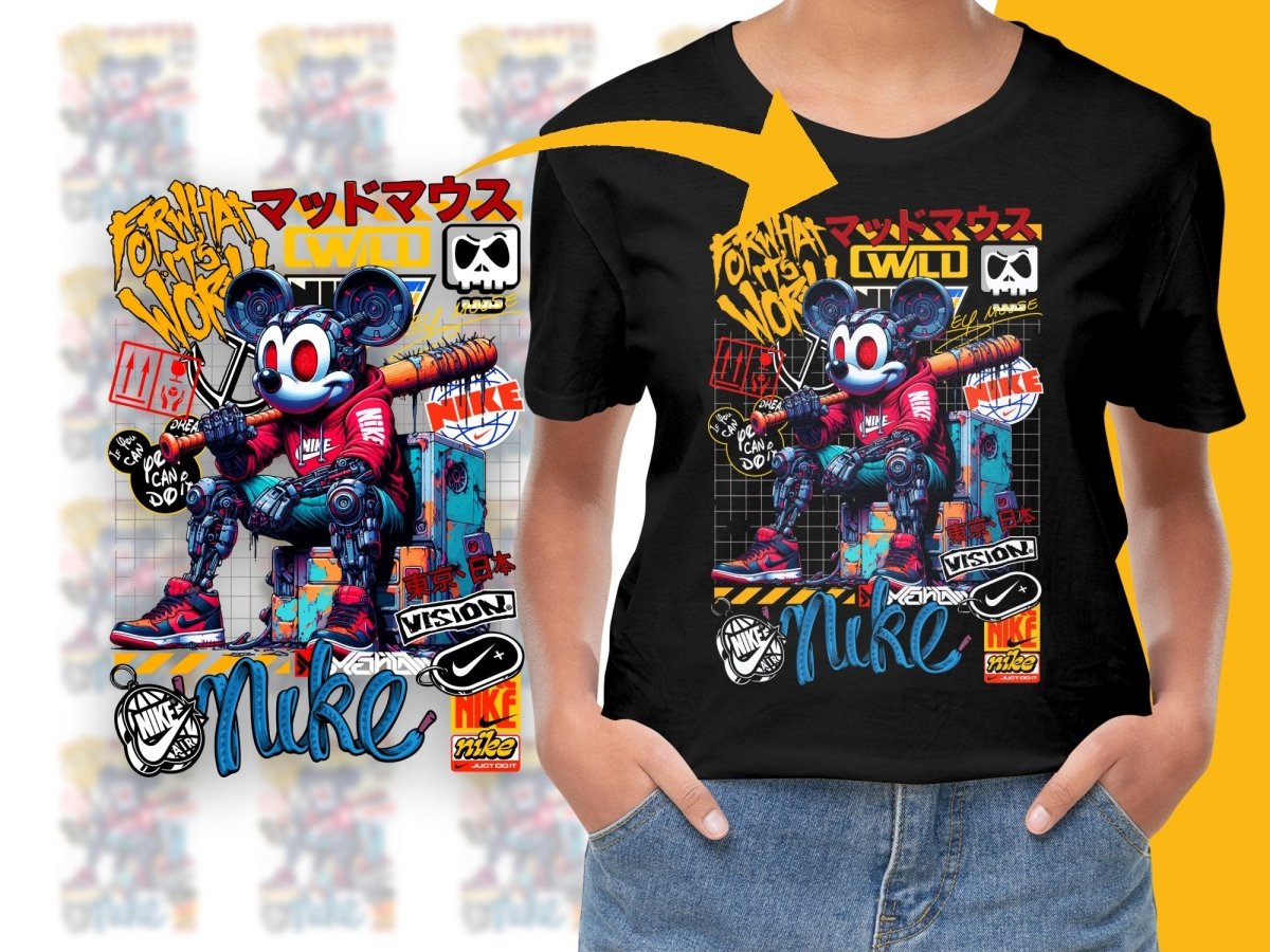 Visionary Sport Brand Robotic Mickey Mouse Graphic PNG File - Teepew