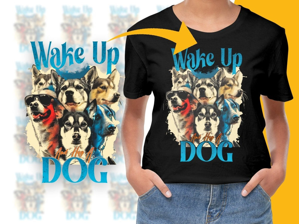 Wake Up and Hug a Cute Husky Dog Graphic PNG File - Teepew