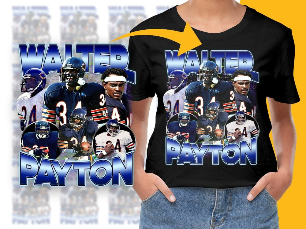 Walter Payton Iconic Style PNG File - Teepew