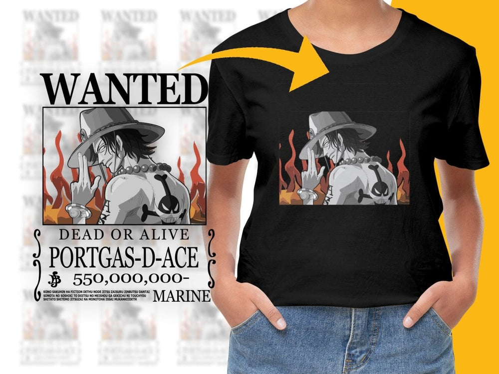 Wanted Poster Anime Graphic Portgas - D - Ace PNG File - Teepew