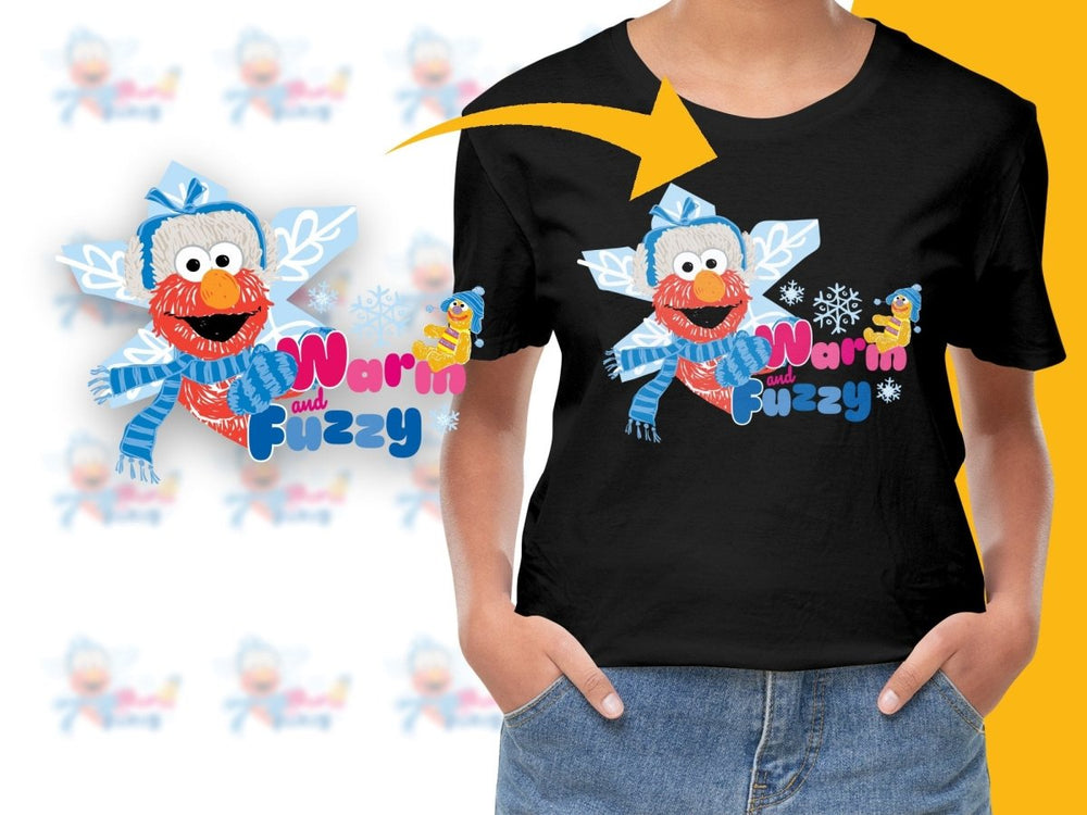 Warm and Fuzzy PNG File with Elmo Christmas Design - Teepew