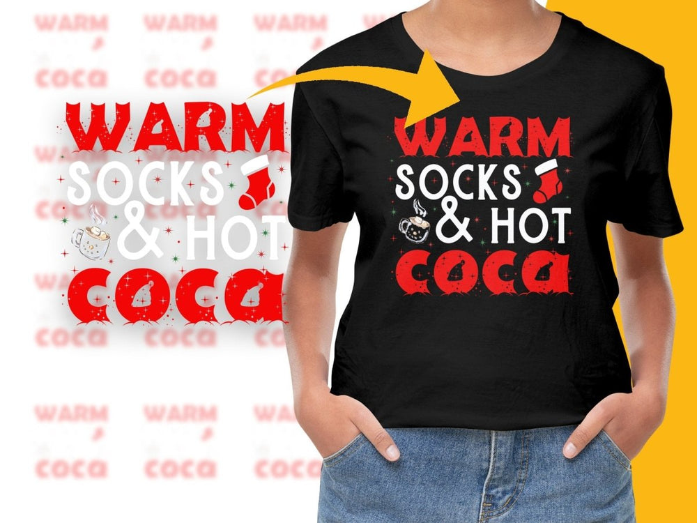 Warm Cocoa Christmas Festive Sock Graphic PNG File - Teepew