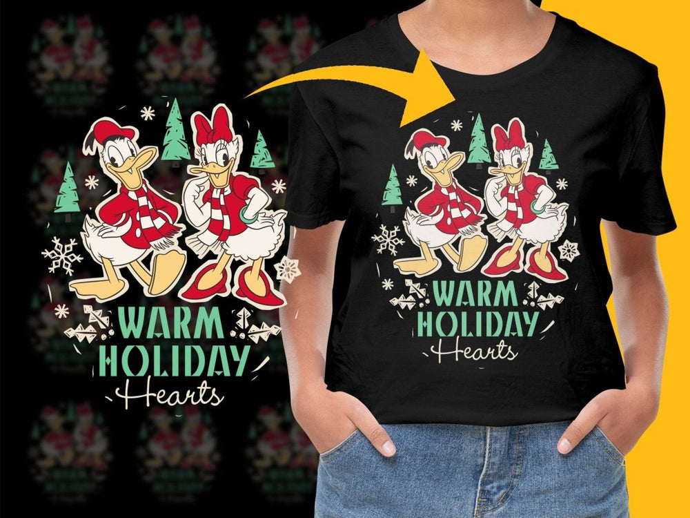 Warm Holiday Hearts Donald and Daisy PNG File - Teepew