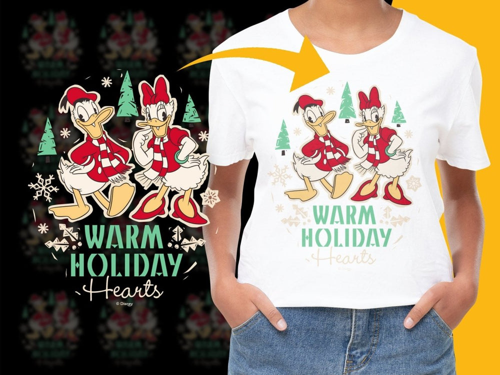 Warm Holiday Hearts Duck Character Theme PNG File - Teepew