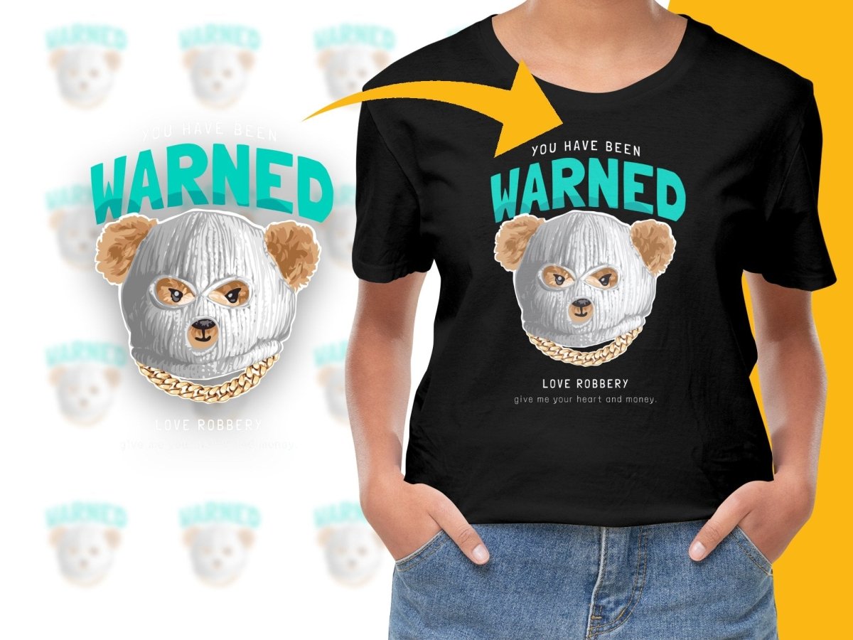 Warned Masked Bear Graphic Print PNG File - Teepew