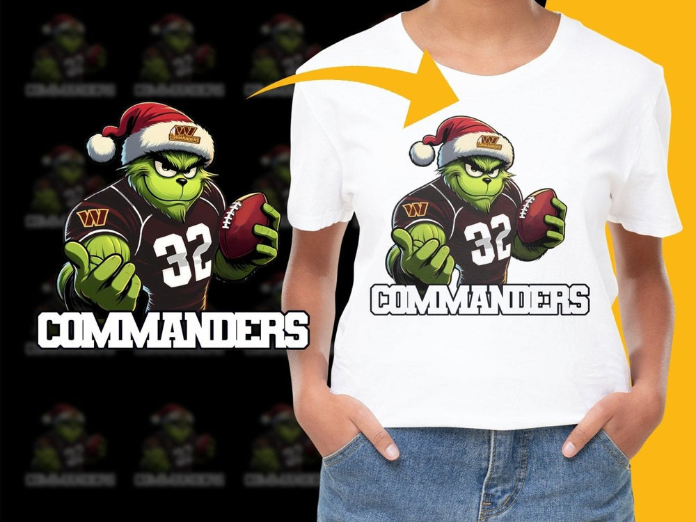 Washington Commanders Grinch Holiday Football PNG File - Teepew