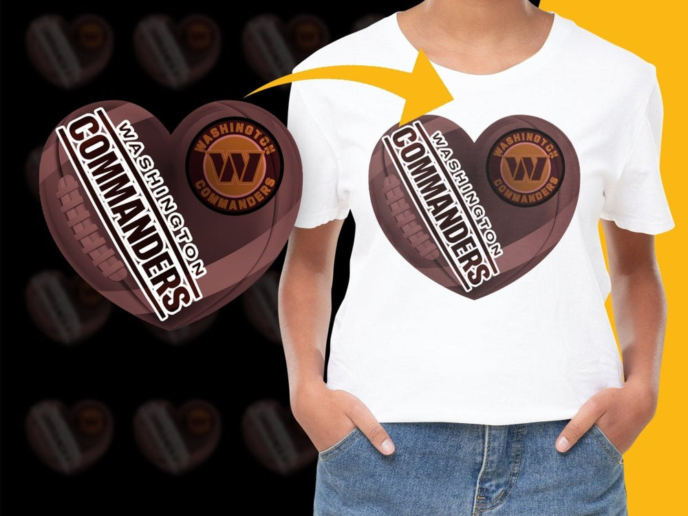 Washington Commanders Heart Design Fan PNG File - Teepew