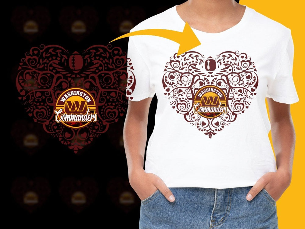 Washington Commanders Heart Design Fan PNG File - Teepew