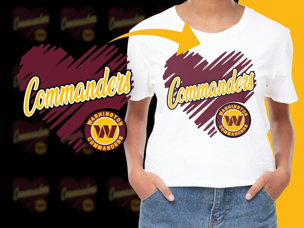Washington Commanders Heart Design PNG File - Teepew