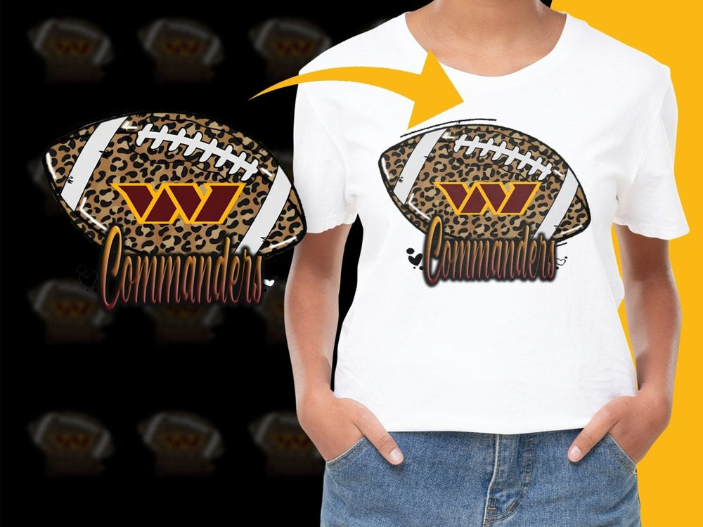 Washington Commanders Leopard Print Football PNG File - Teepew