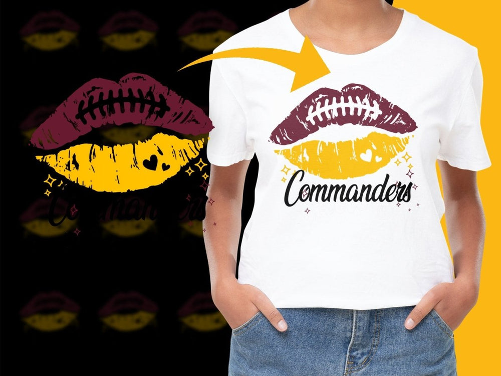Washington Commanders Lip Print Design PNG File - Teepew