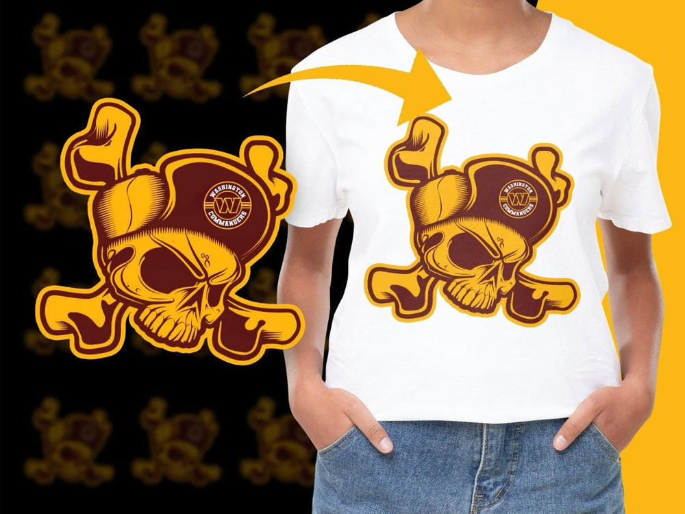 Washington Commanders Skull and Crossbones PNG File - Teepew