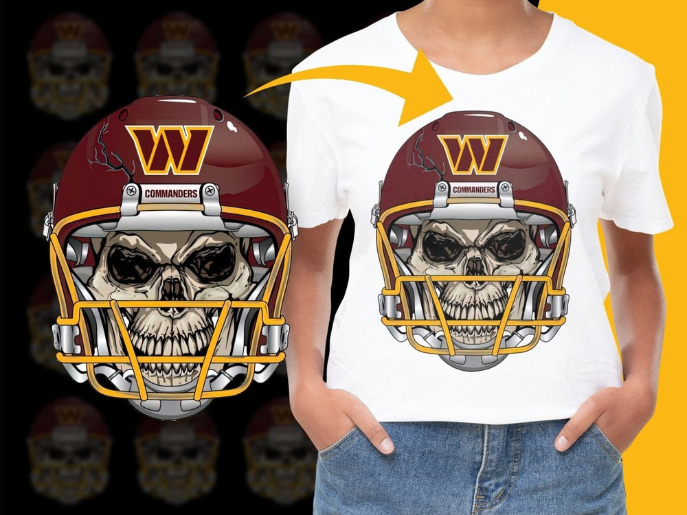 Washington Commanders Skull Helmet Art PNG File - Teepew