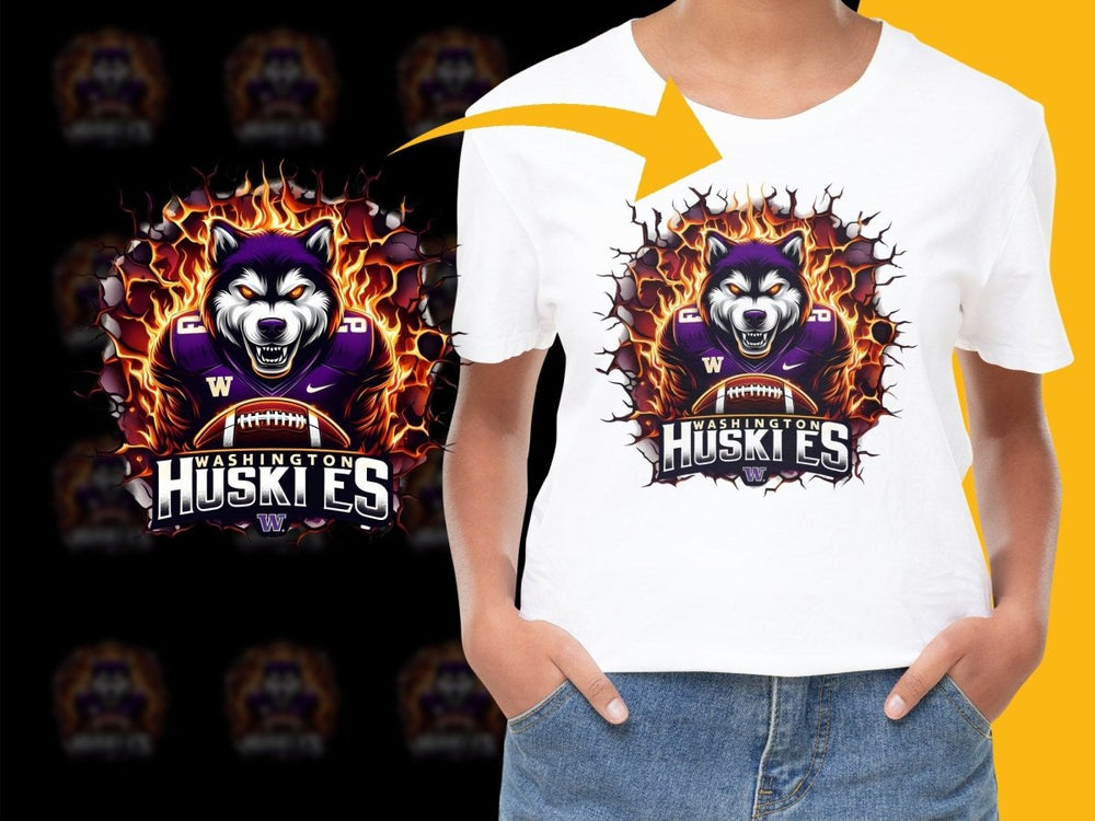 Washington Huskies Fiery Wolf NCAA Fan PNG File - Teepew