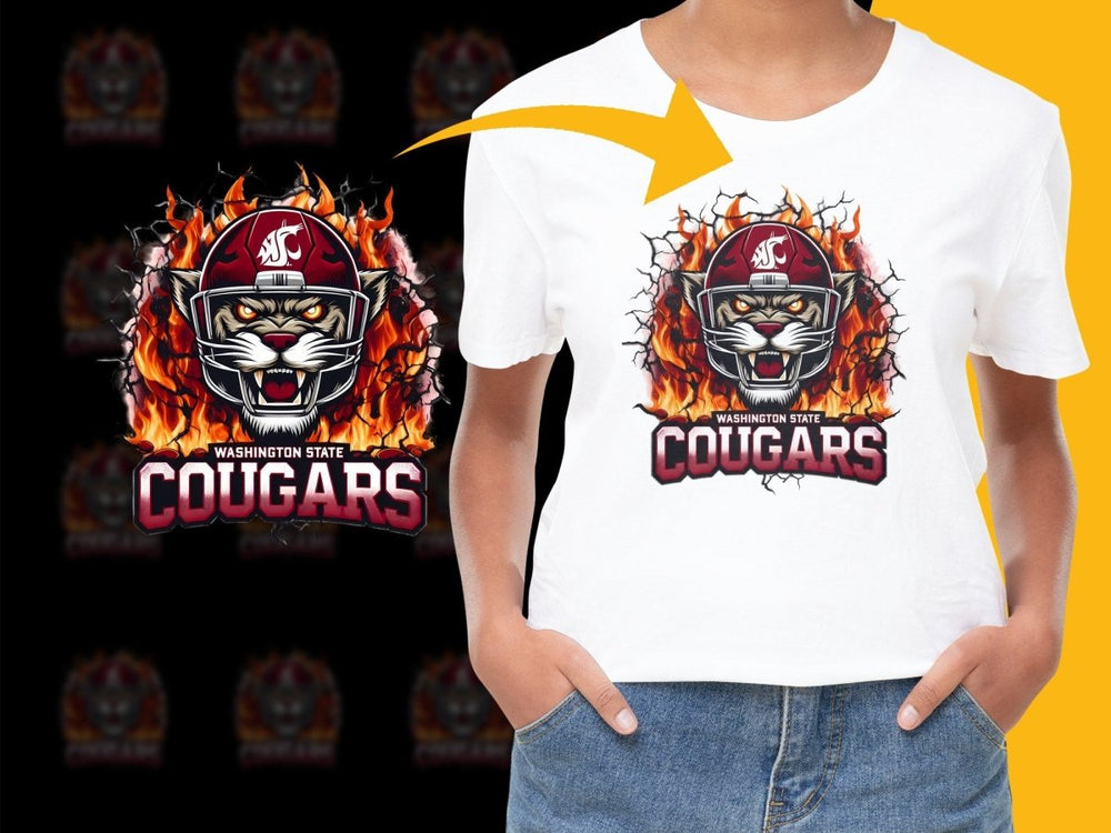 Washington State Cougars Fiery Logo Design PNG File - Teepew