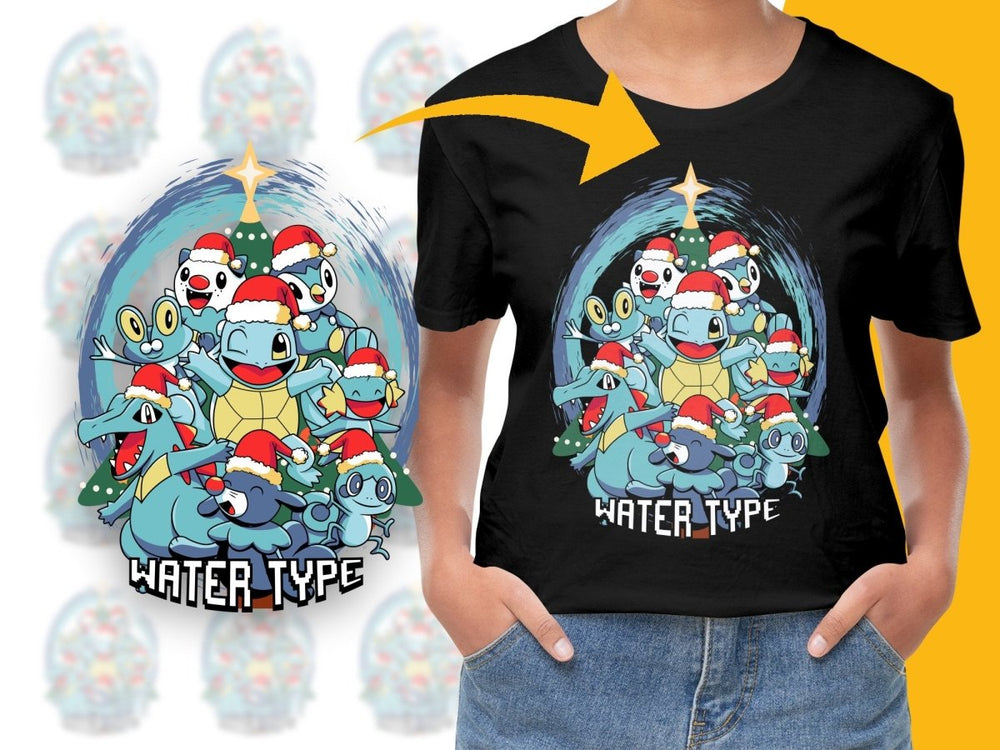 Water Type Pokemon Christmas Edition PNG File - Teepew