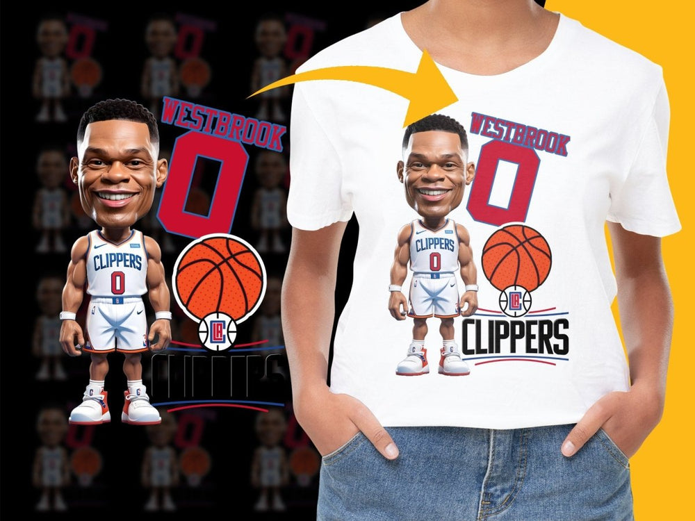 Westbrook Clippers Basketball Cartoon Character PNG File - Teepew