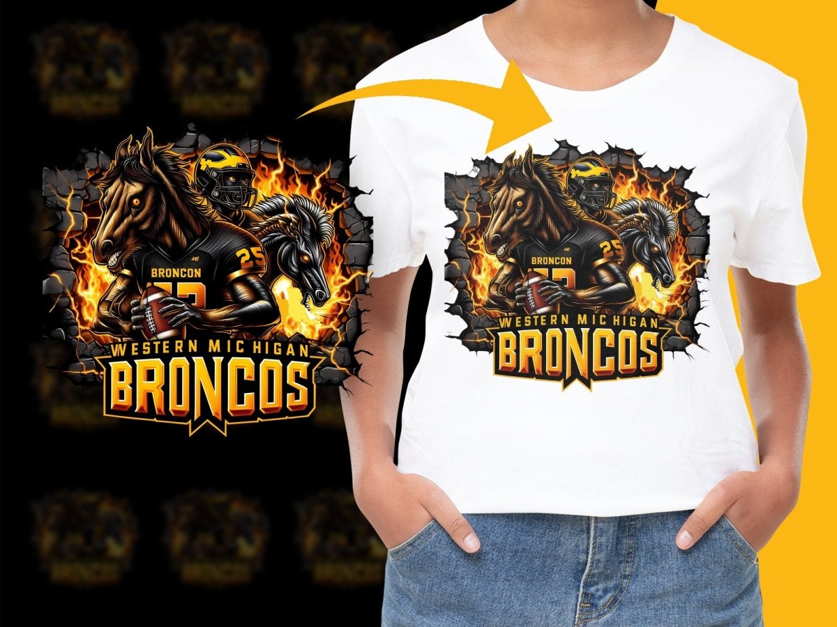 Western Michigan Broncos Football Team Poster PNG File - Teepew