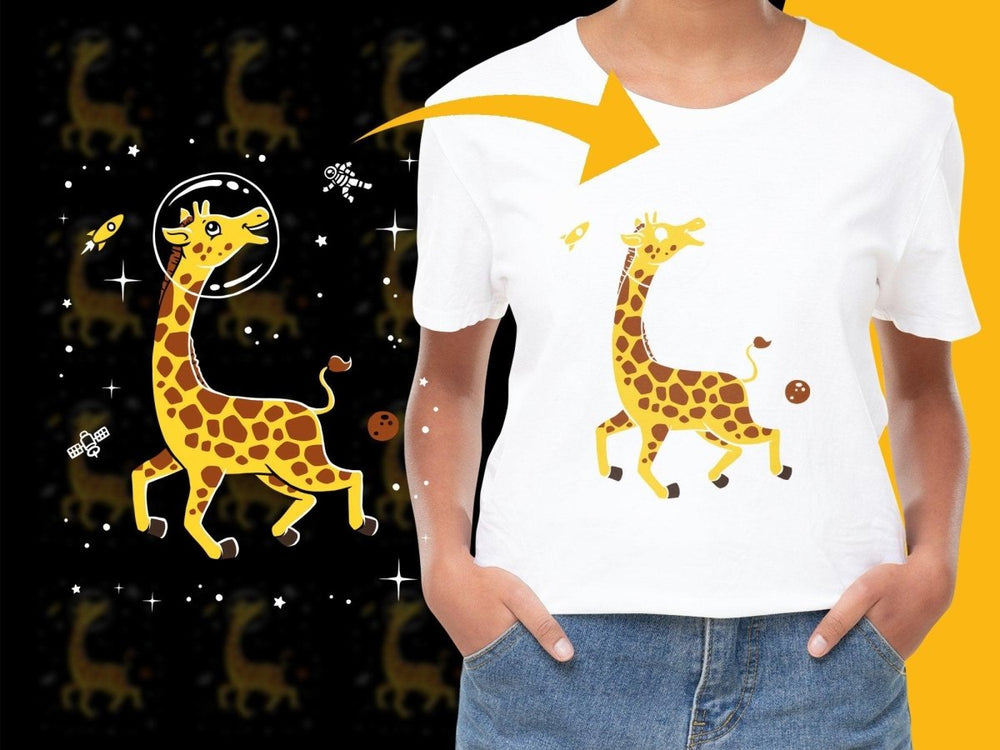Whimsical Giraffe with Space Elements PNG File - Teepew