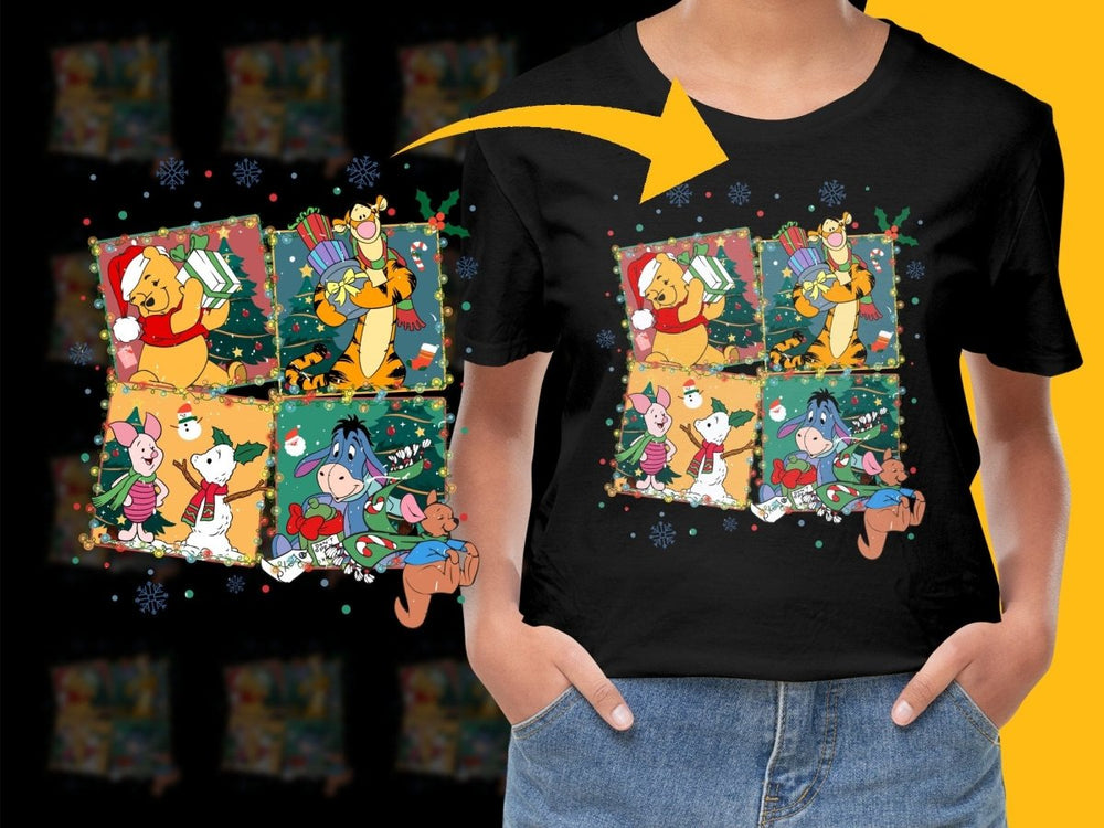 Winnie Pooh and Friends Celebrate Christmas PNG File - Teepew