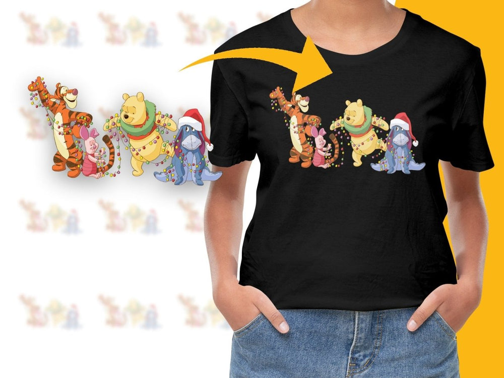 Winnie the Pooh and Friends Festive Christmas PNG File - Teepew