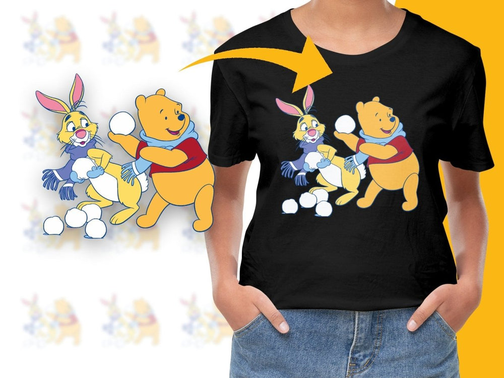 Winnie the Pooh and Rabbit Christmas Festive PNG File - Teepew