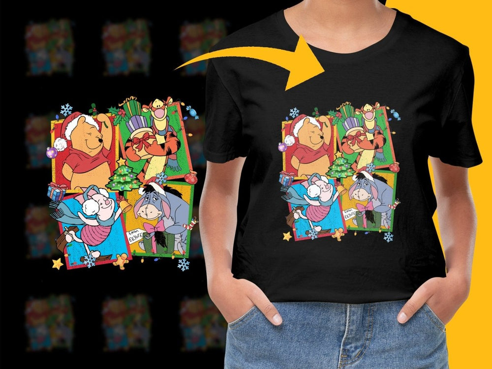 Winnie the Pooh Christmas Holiday Characters PNG File - Teepew