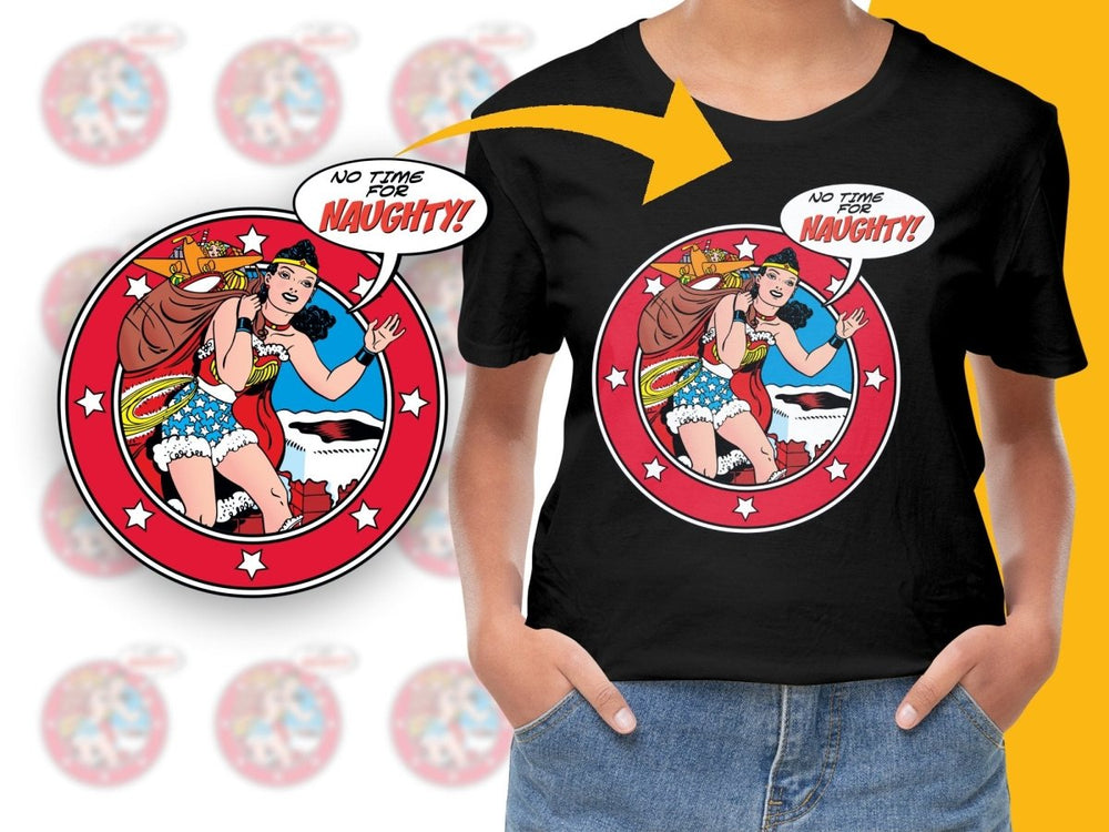 Wonder Woman Christmas No Time For Naughty PNG File - Teepew