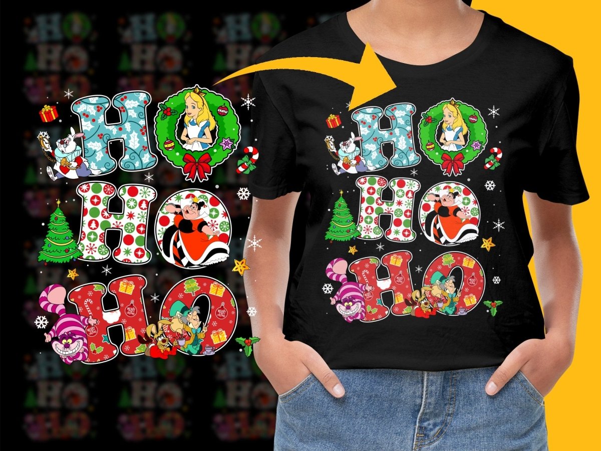 Wonderland Characters Christmas Festive Theme PNG File - Teepew