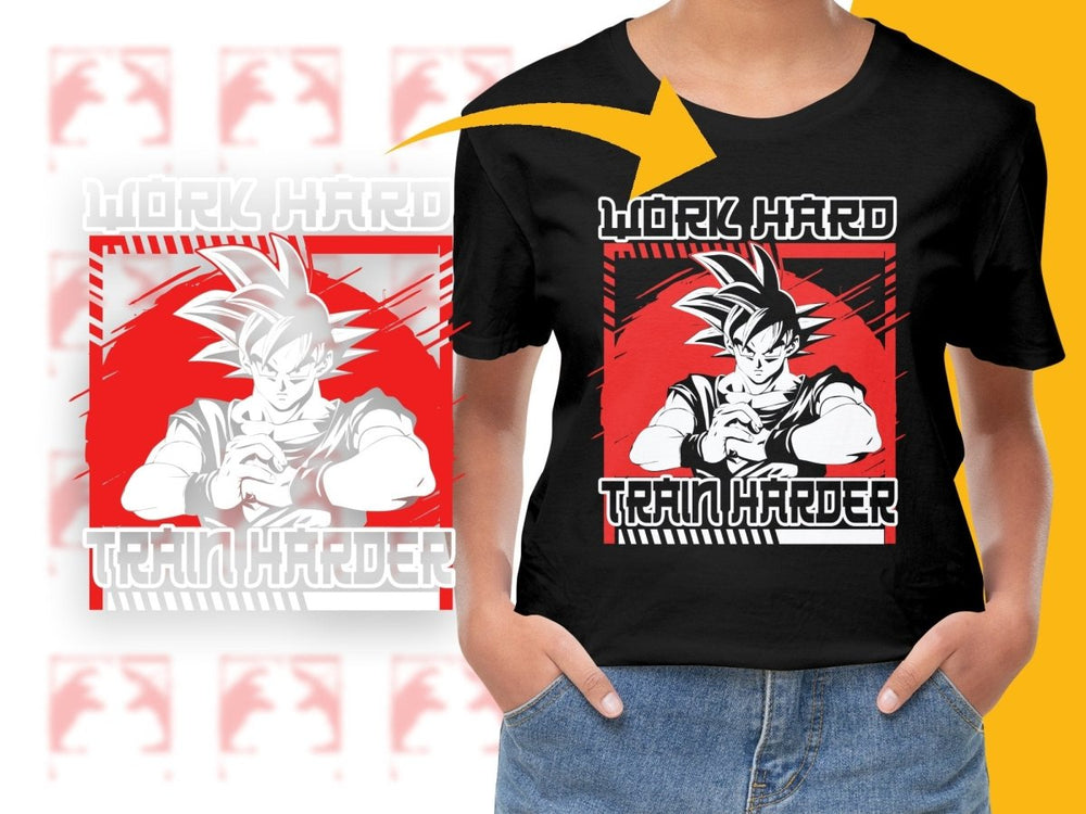 Work Hard Train Harder Anime Character PNG File - Teepew